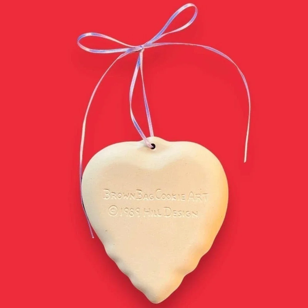Vintage Brown Bag Cookie Art Heart Tulip 1989 Hill Design Craft Cookie Mold